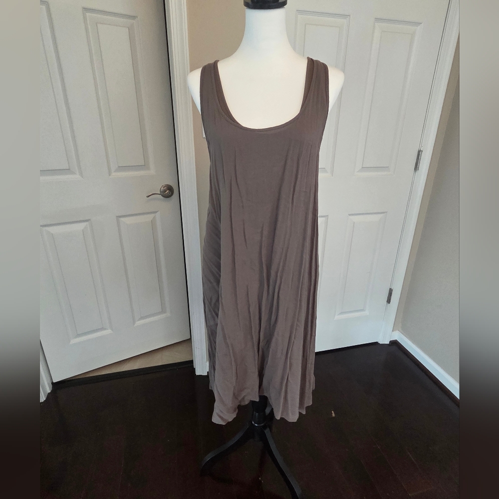 Splendid Brown-green 2 Layer Sleeveless Dress